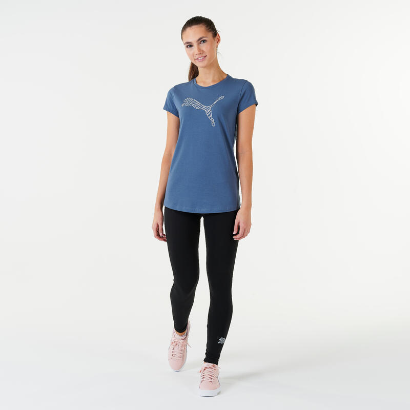 T shirt noir puma manches courtes bleu logo