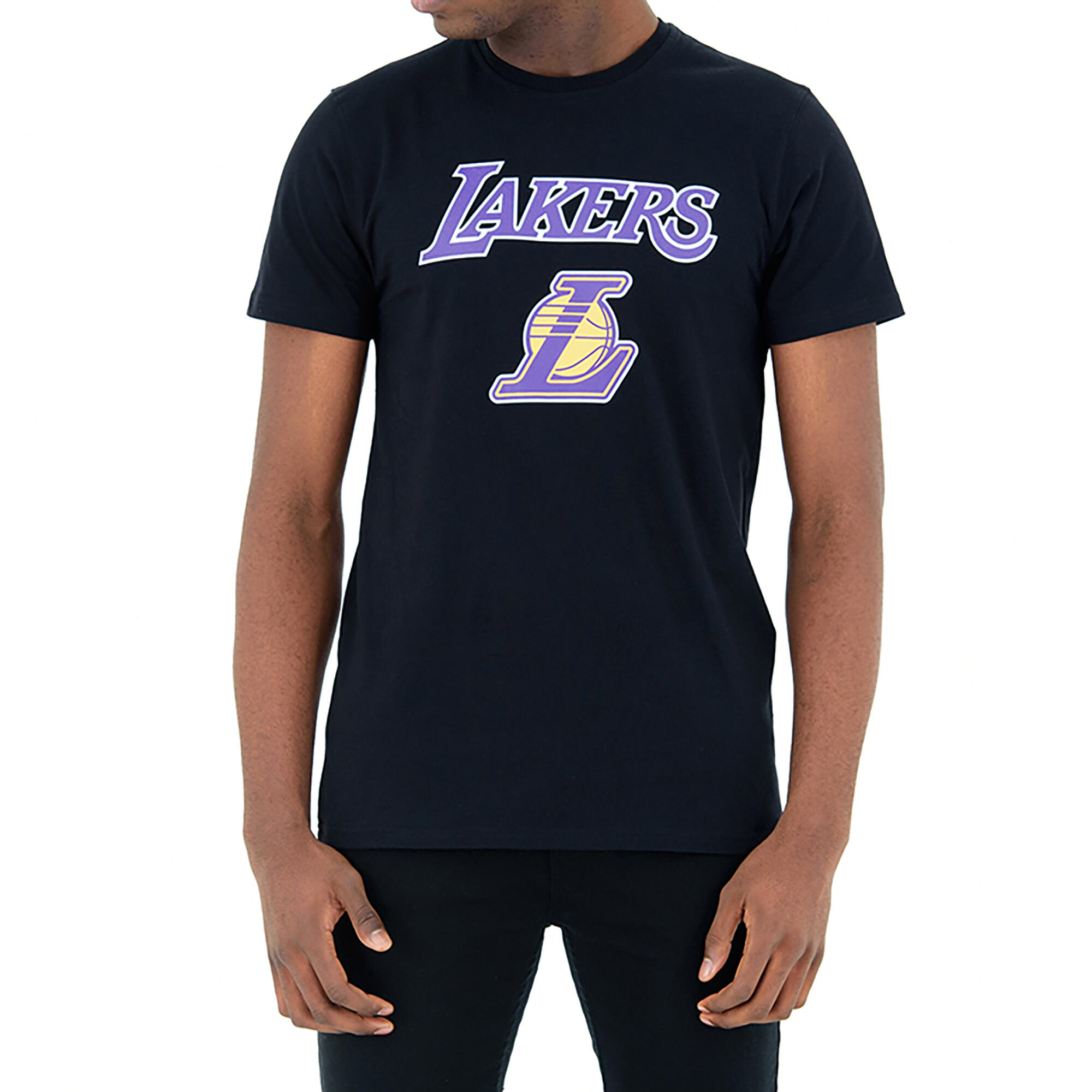 Tricou bumbac Baschet NBA Los Angeles Lakers Negru Adulți Adulți