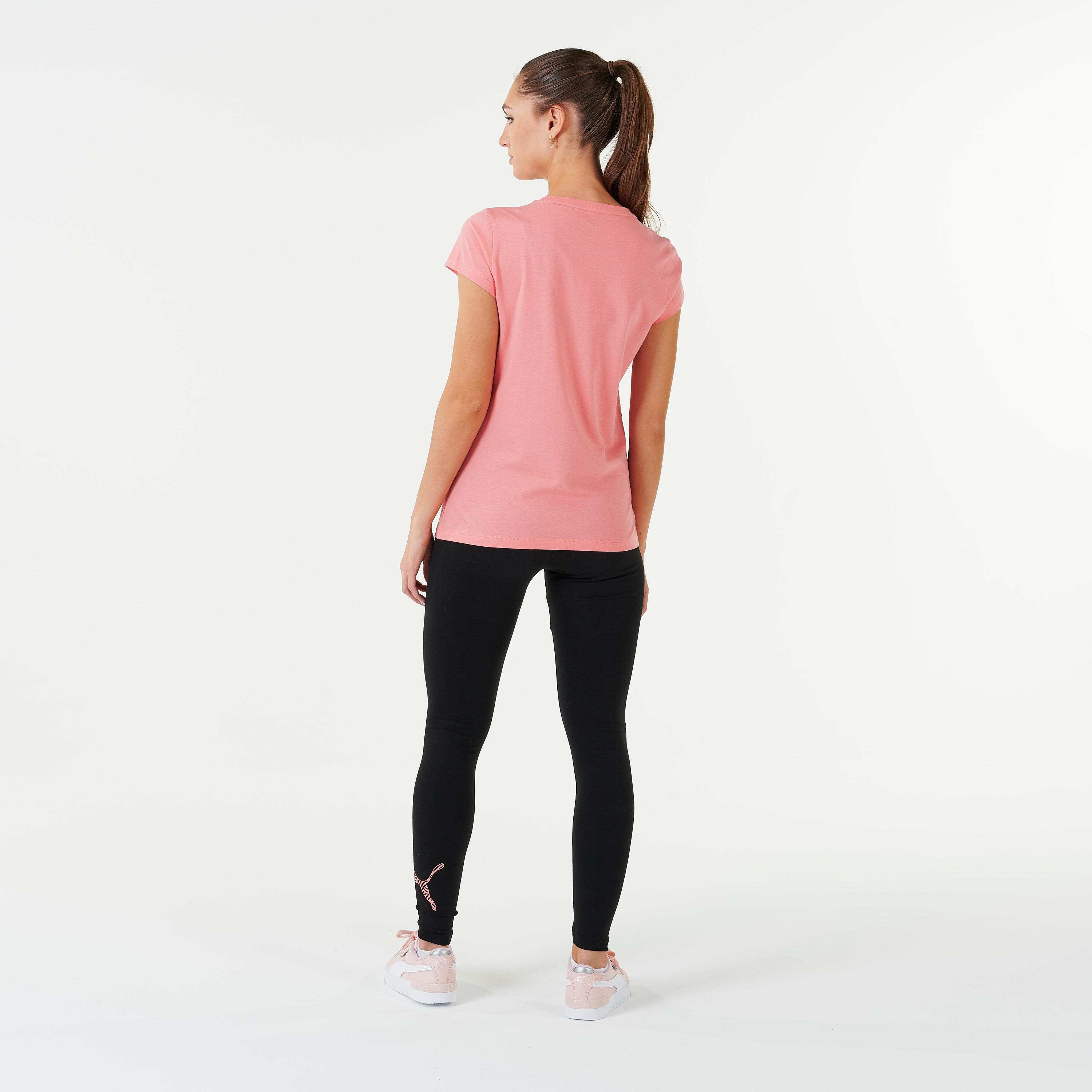 Legging puma fitness coton noir avec logo rose 3/6