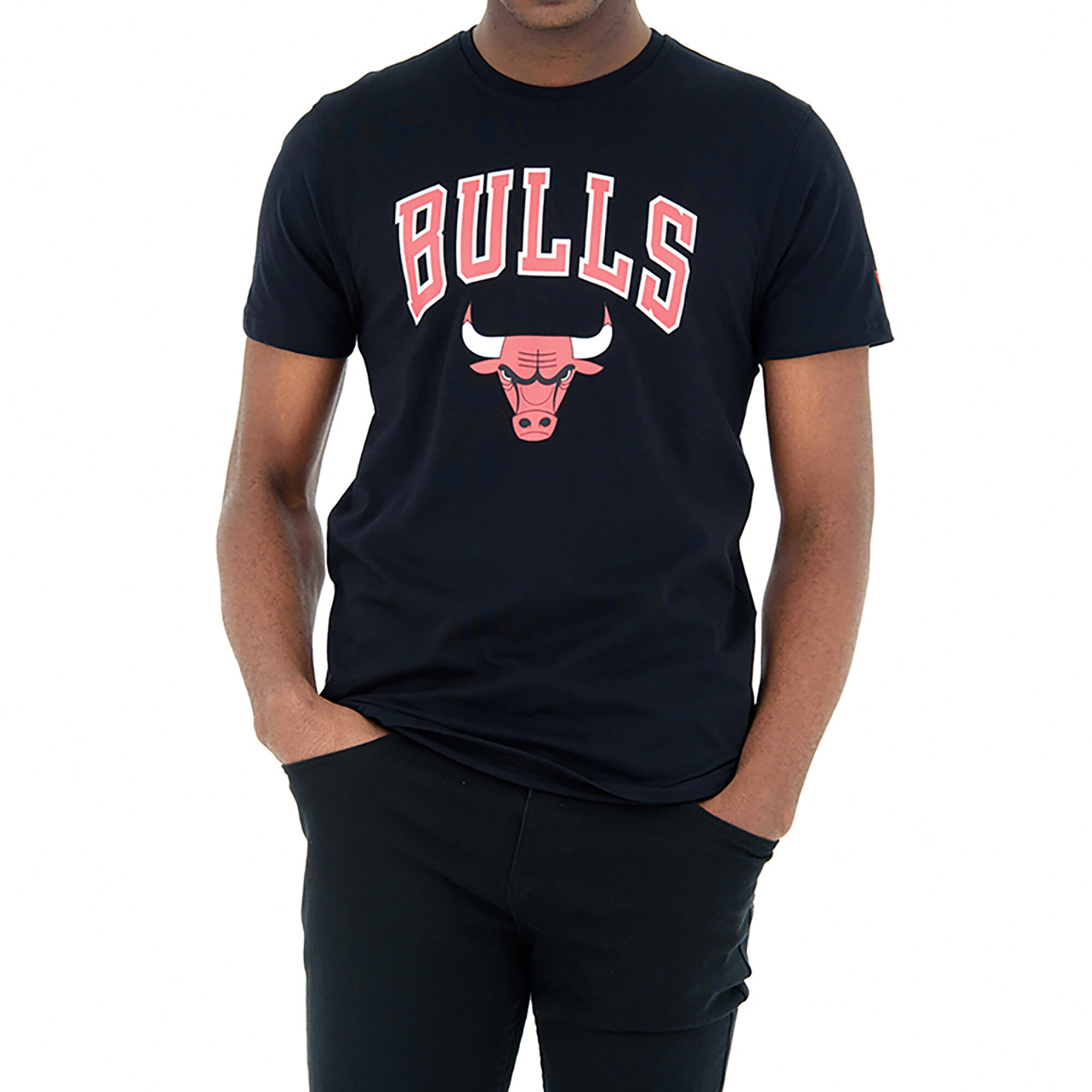 Tricou bumbac Baschet NBA Chicago Bulls Negru Adulți
