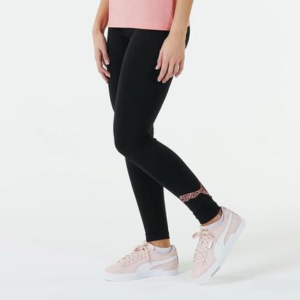 Legging puma fitness coton noir avec logo rose