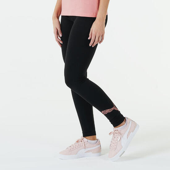 Legging puma fitness coton noir avec logo rose