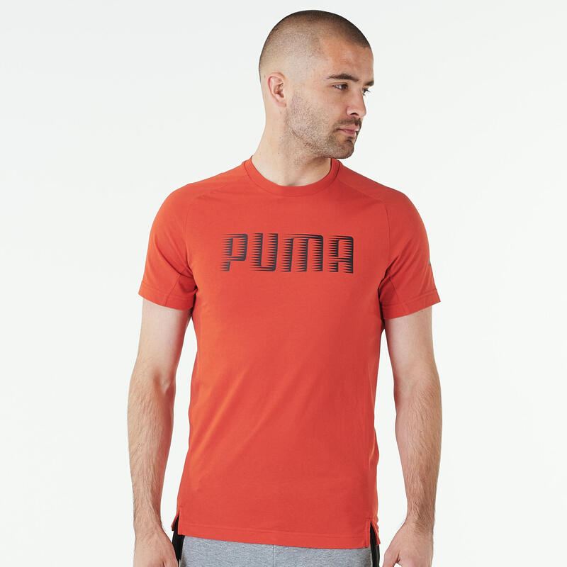 T-shirt uomo fitness Puma ACTIVE misto cotone rossa