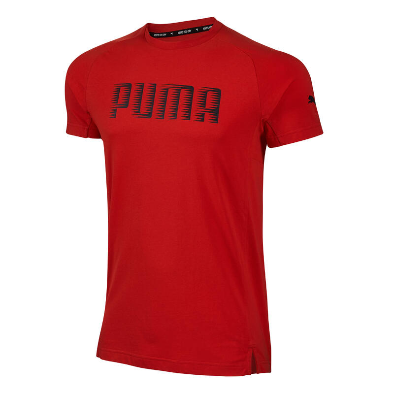 T-shirt uomo fitness Puma ACTIVE misto cotone rossa
