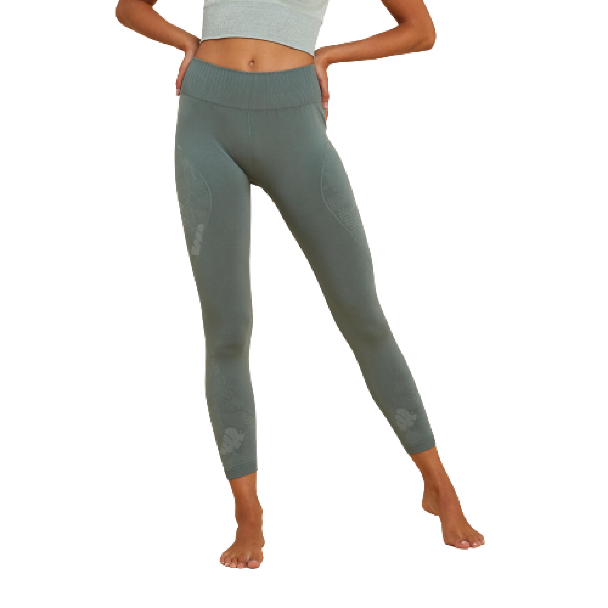 Uniqlo Womens Large L Green Leggings Solid Full Length Yoga Pants