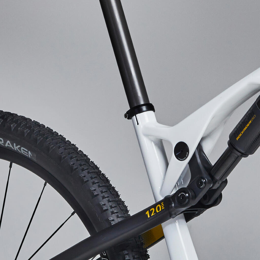 29 inch Full Suspension Carbon Mountain Bike rockrider XC 900 - white