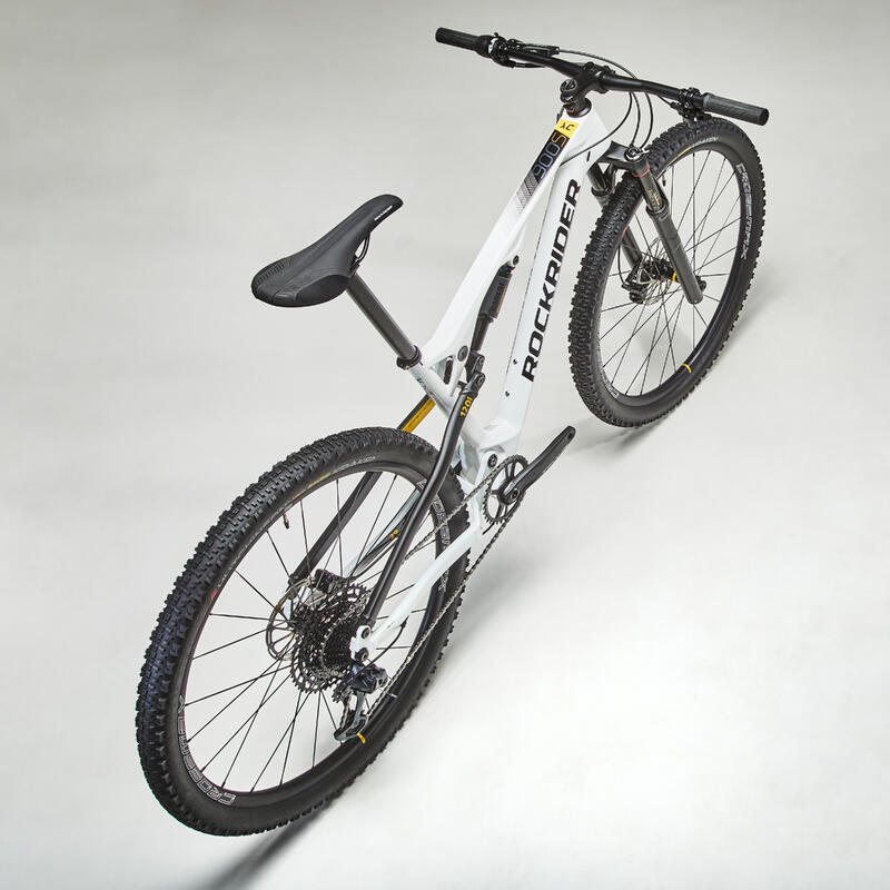 Bicicleta de montaña 29'' doble suspensión carbono Rockrider XC 900 S blanco