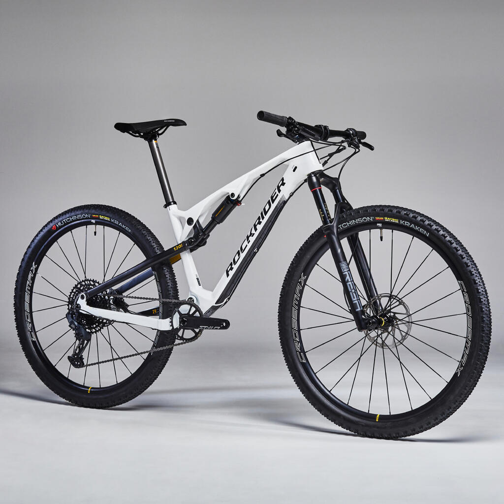 29 inch Full Suspension Carbon Mountain Bike rockrider XC 900 - white