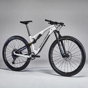 Bicicleta de montaña 29'' doble suspensión carbono Rockrider XC 900 S blanco