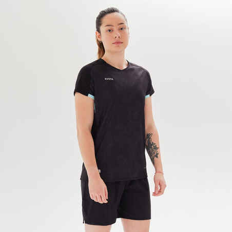 Women's Football Shirt VRO+ - Black/Green