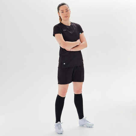 Women's Football Shirt VRO+ - Black/Green