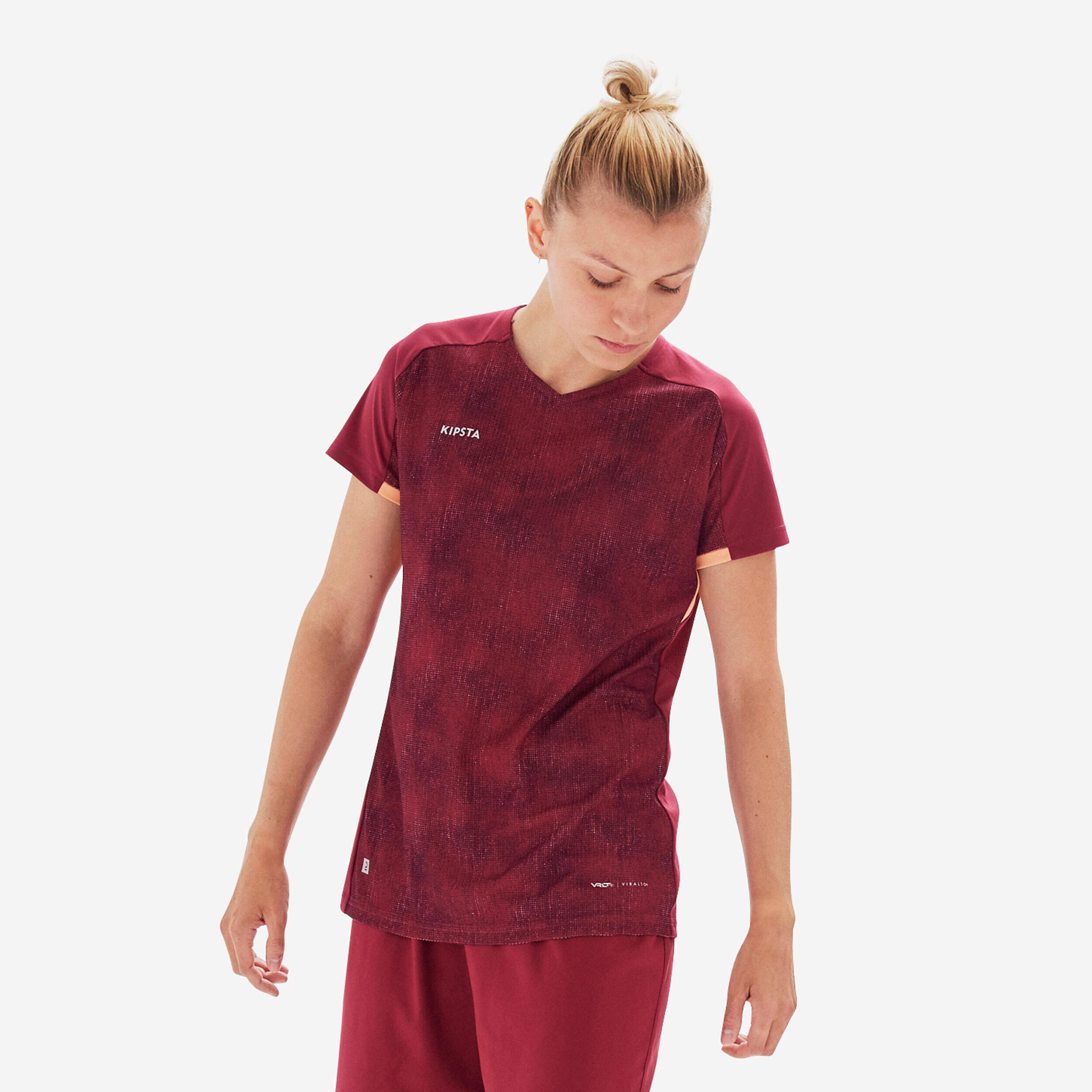 Women Football Short Sleeve Tshirt Quick Dry - Brown -  2