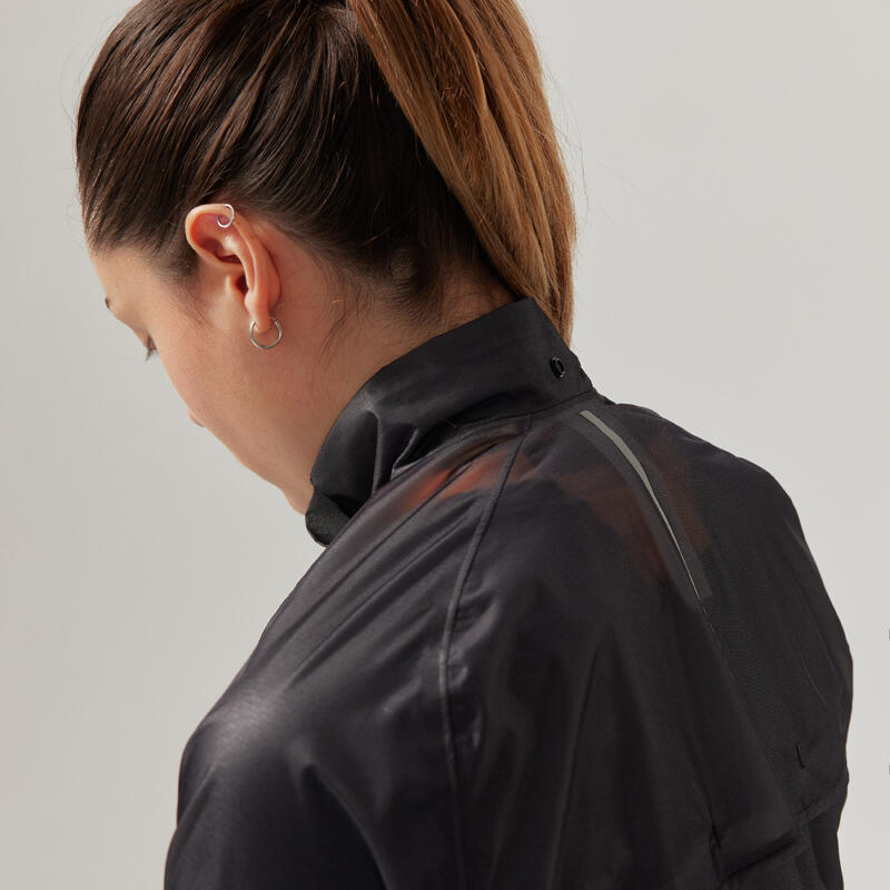 Women's Football Rain Jacket Black KIPSTA Decathlon