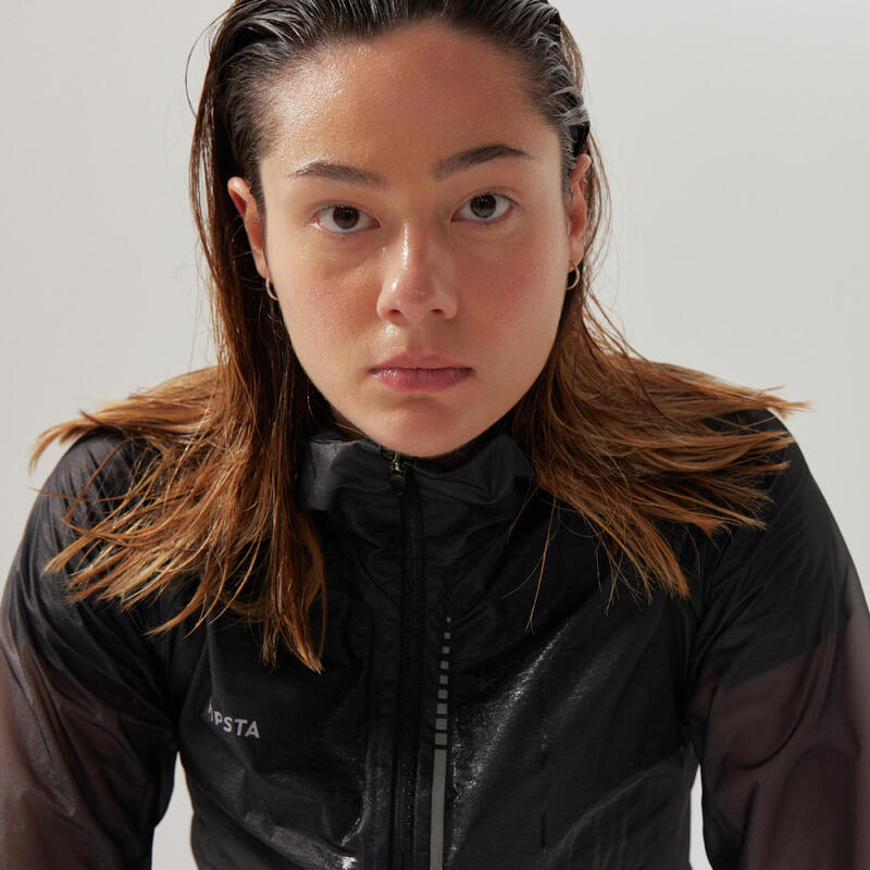 Women's Football Rain Jacket Black KIPSTA Decathlon
