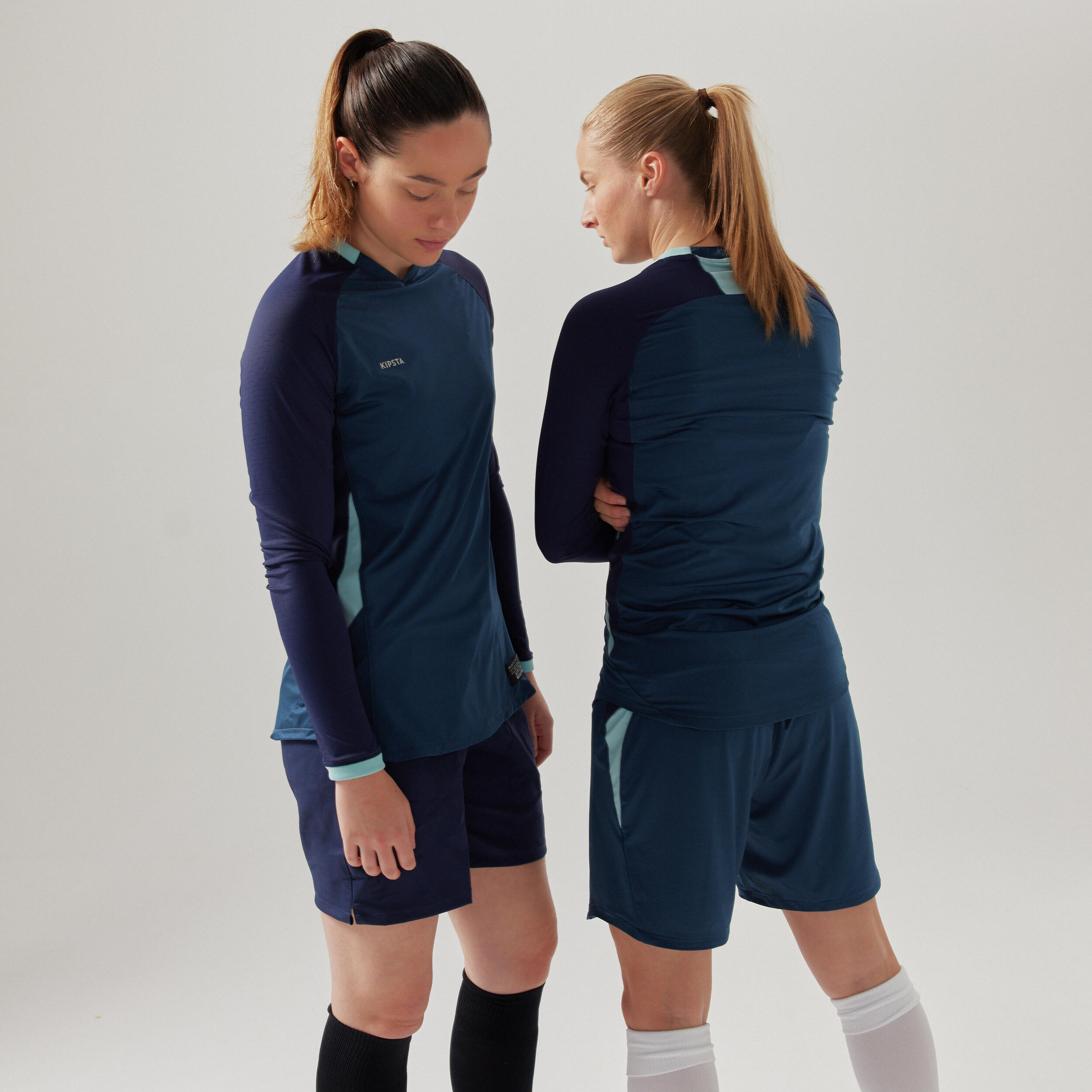 Women's Long-Sleeved Straight Cut Football Shirt - Blue 3/3