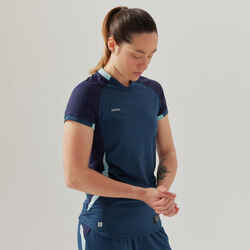 Women's Short-Sleeved Slim Cut Football Shirt - Blue