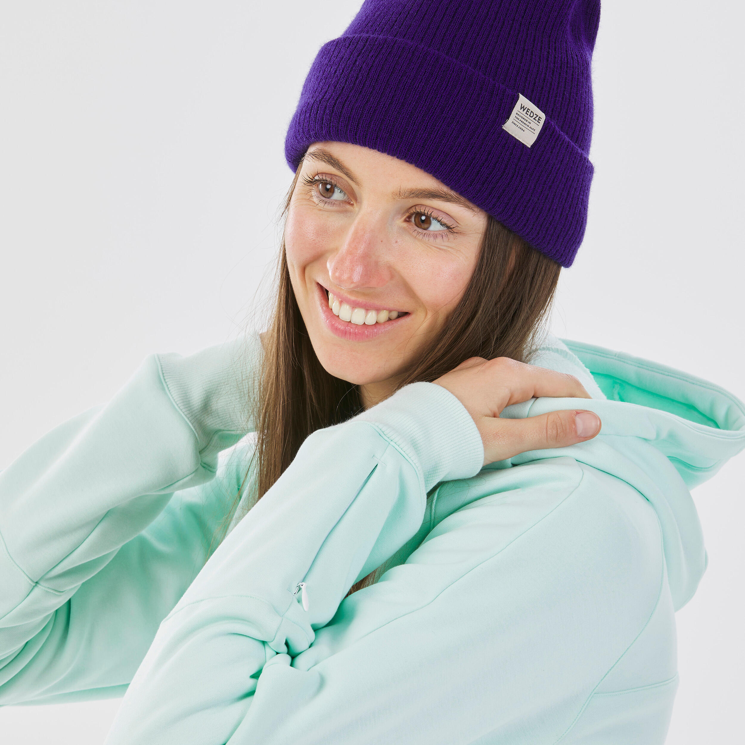 ADULT SKI HAT - FISHERMAN - DARK PURPLE
