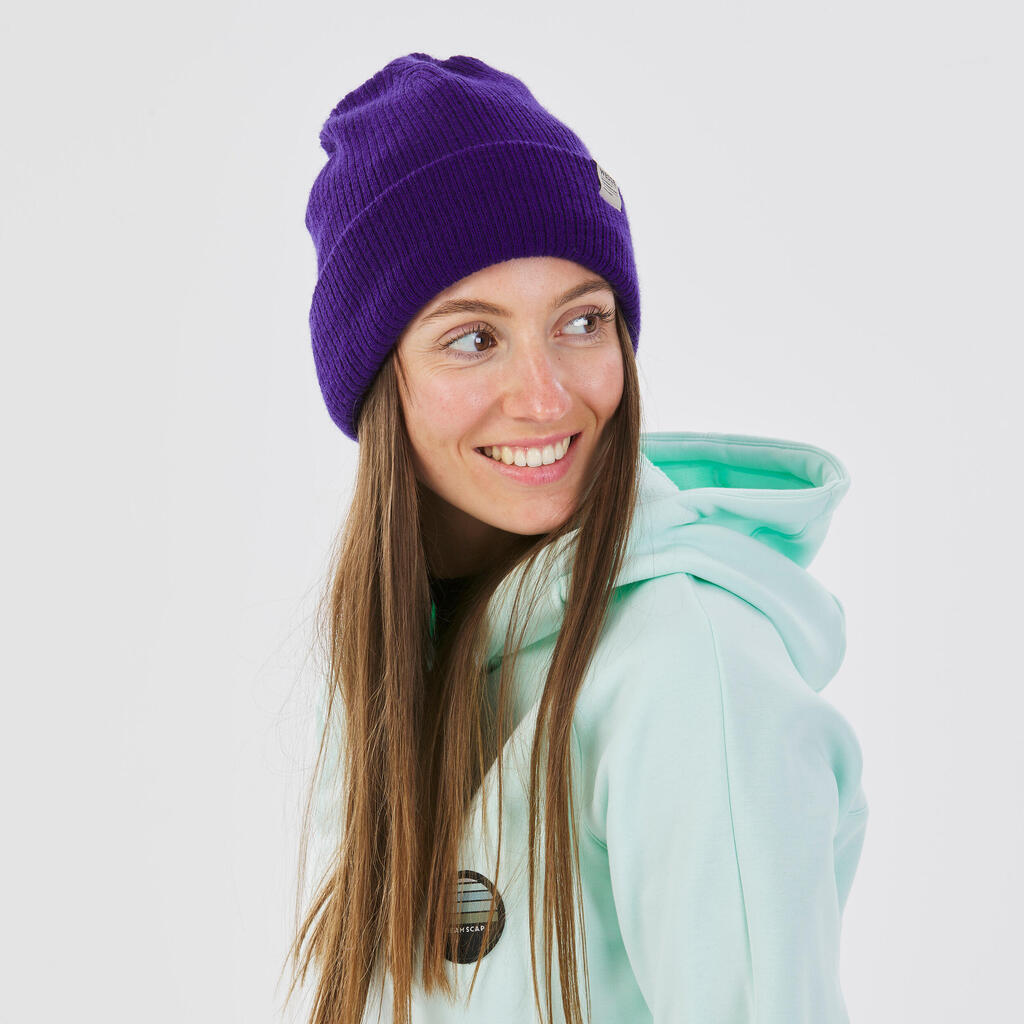 ADULT SKI HAT - FISHERMAN - PURPLE