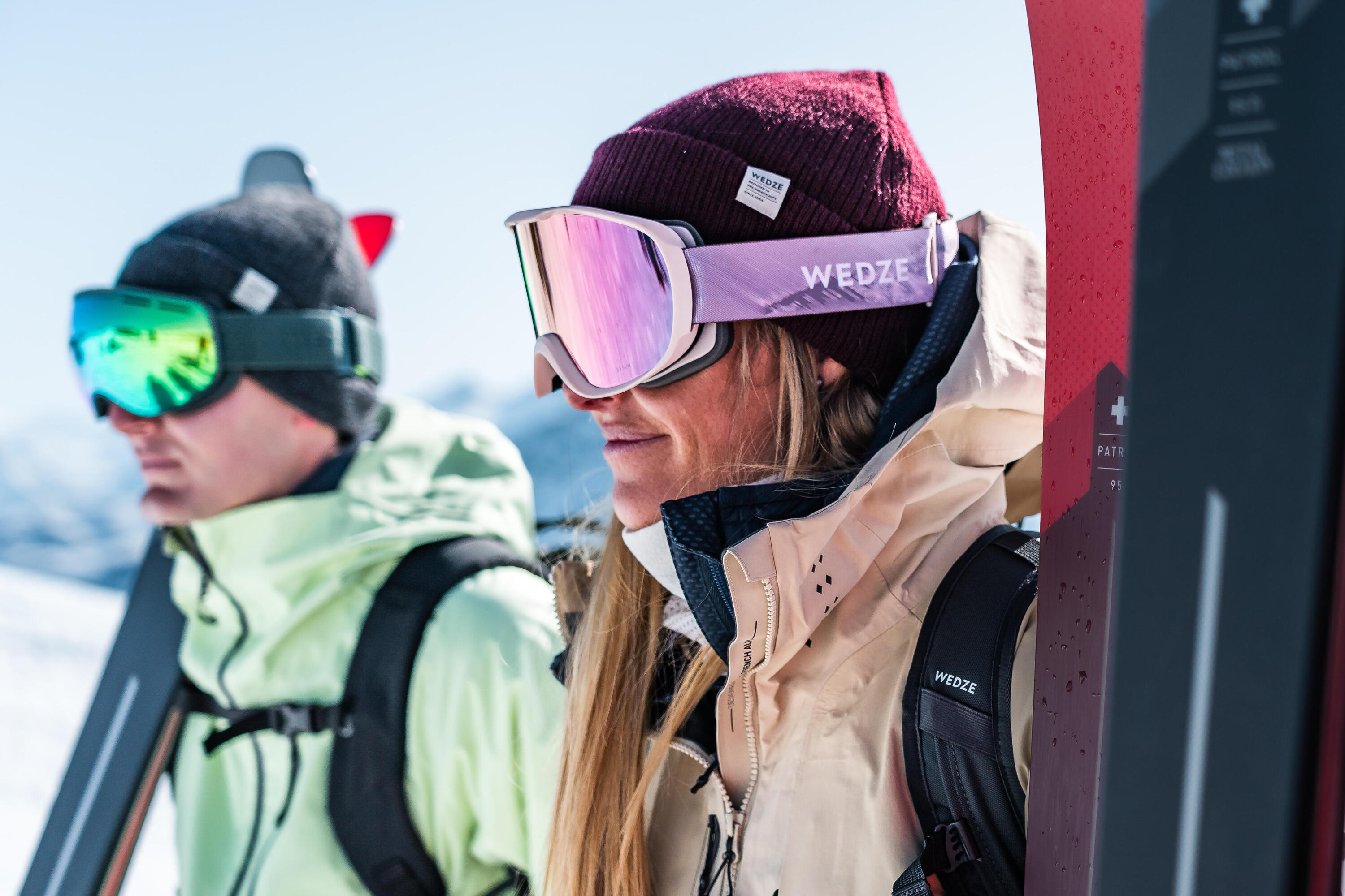 MÁSCARA DE SKI/SNOWBOARD ADULTO E CRIANÇA G 500 S3 TEMPO BOM ROSA 7/7