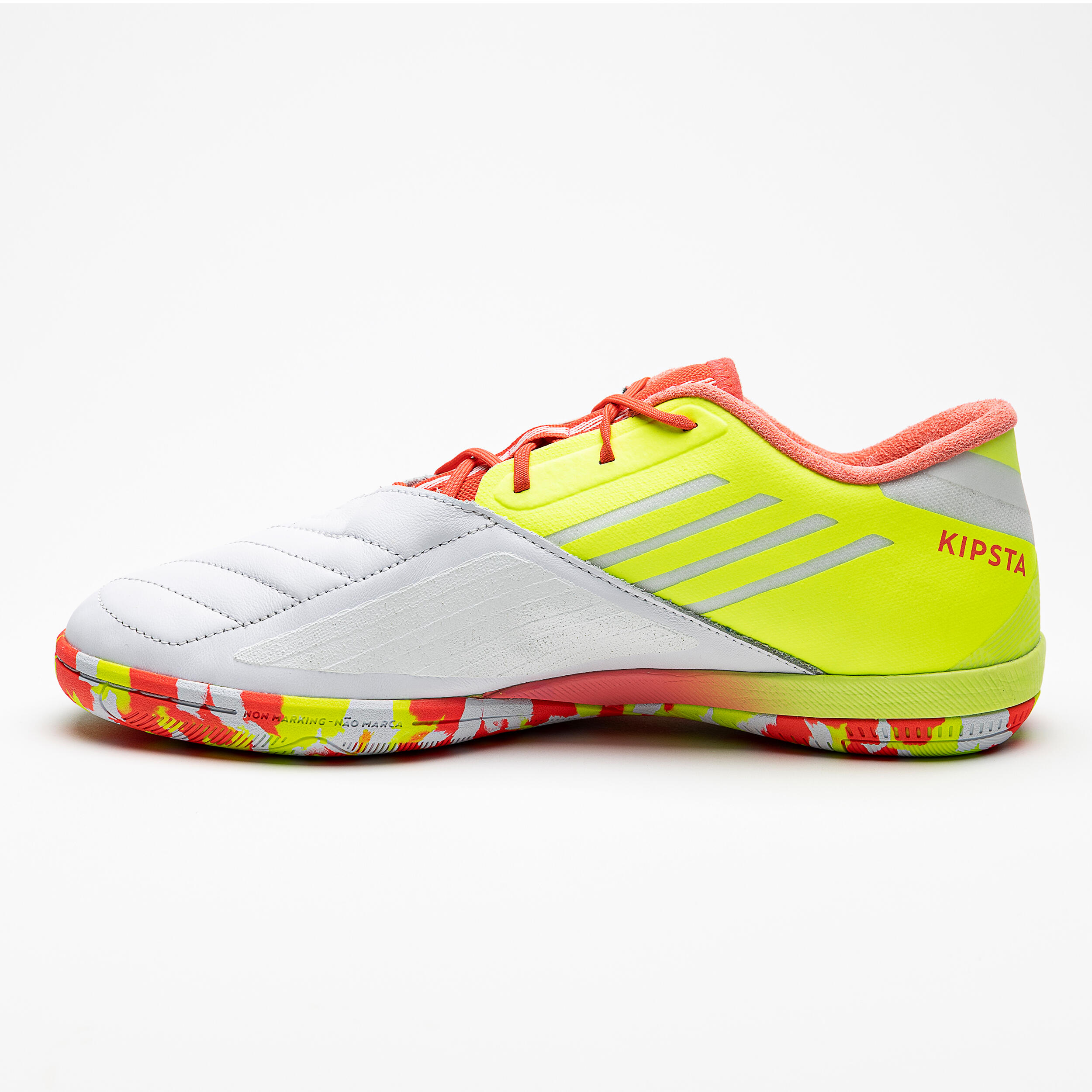 Adult Indoor (IN) Football Shoes Ginka 900 - White/Yellow