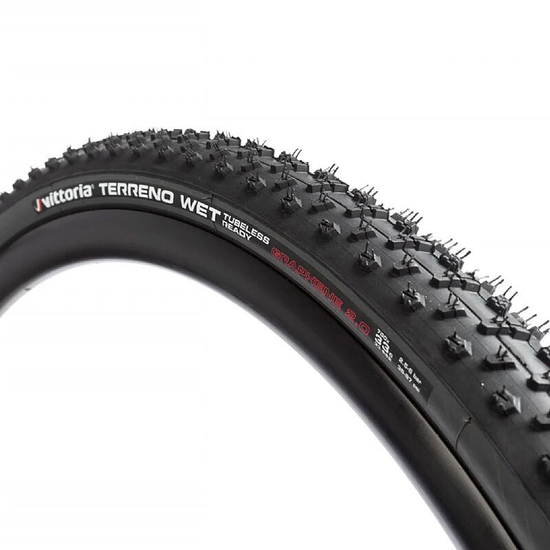 Copertone gravel Vittoria TERRENO WET 700X38 TNT tubeless ready tallone morbido nero