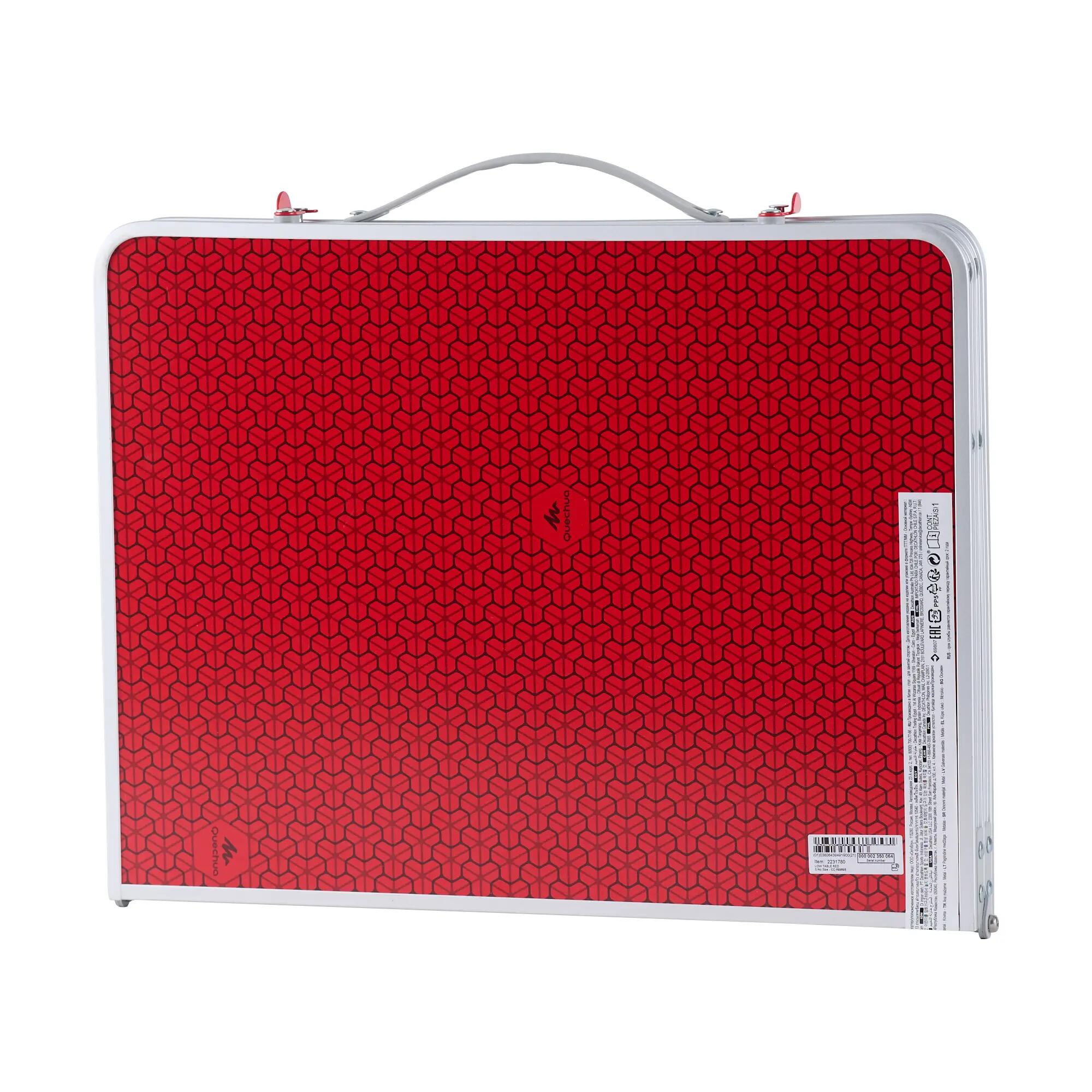 Folding Low Camping Table - 2 to 4 People - Red 5/5