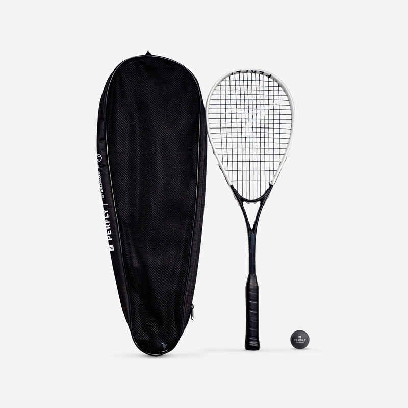 Squashschläger-Set (1 Schläger, 1 Ball mit rotem Punkt) - WALLBREAKER 165