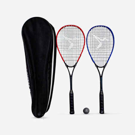 SET DE RAQUETAS DE SQUASH WALLBREAKER 165 CLUB (2 raquetas/1 pelota de punto rojo)