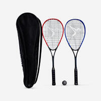 SET DE RAQUETTES DE SQUASH WALLBREAKER 165 CLUB (2 raquette/1 balle point rouge)