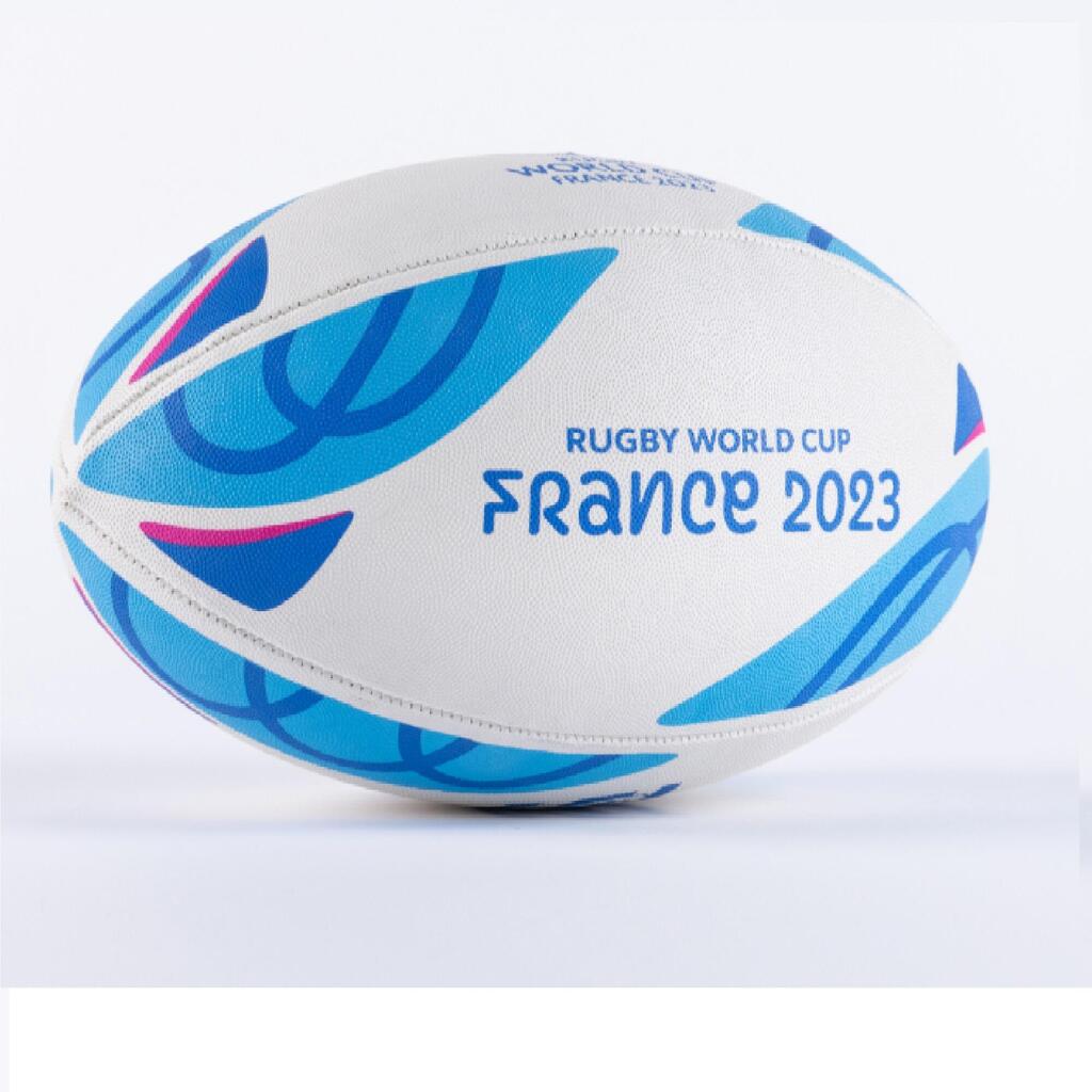 Rugby Ball Grösse 5 - Gilbert RWC2023 Supporter weiss/blau