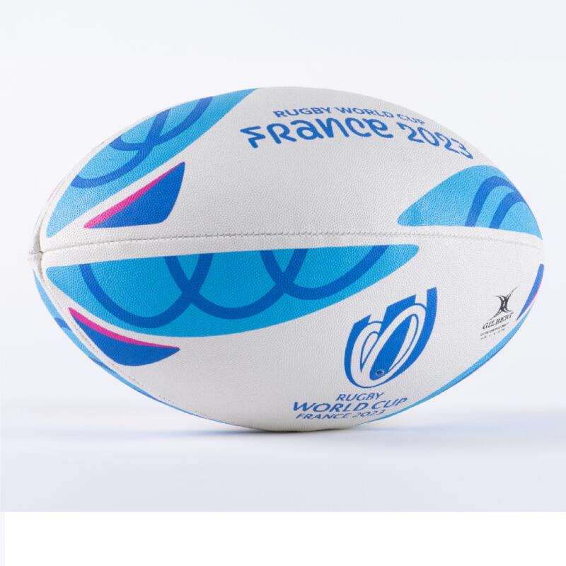 Balón de rugby talla 5 - Gilbert Rwc2023 Aficionado blanco azul