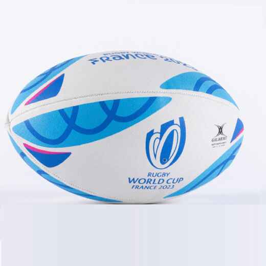 Rugby Ball Grösse 5 - Gilbert RWC2023 Supporter weiss/blau