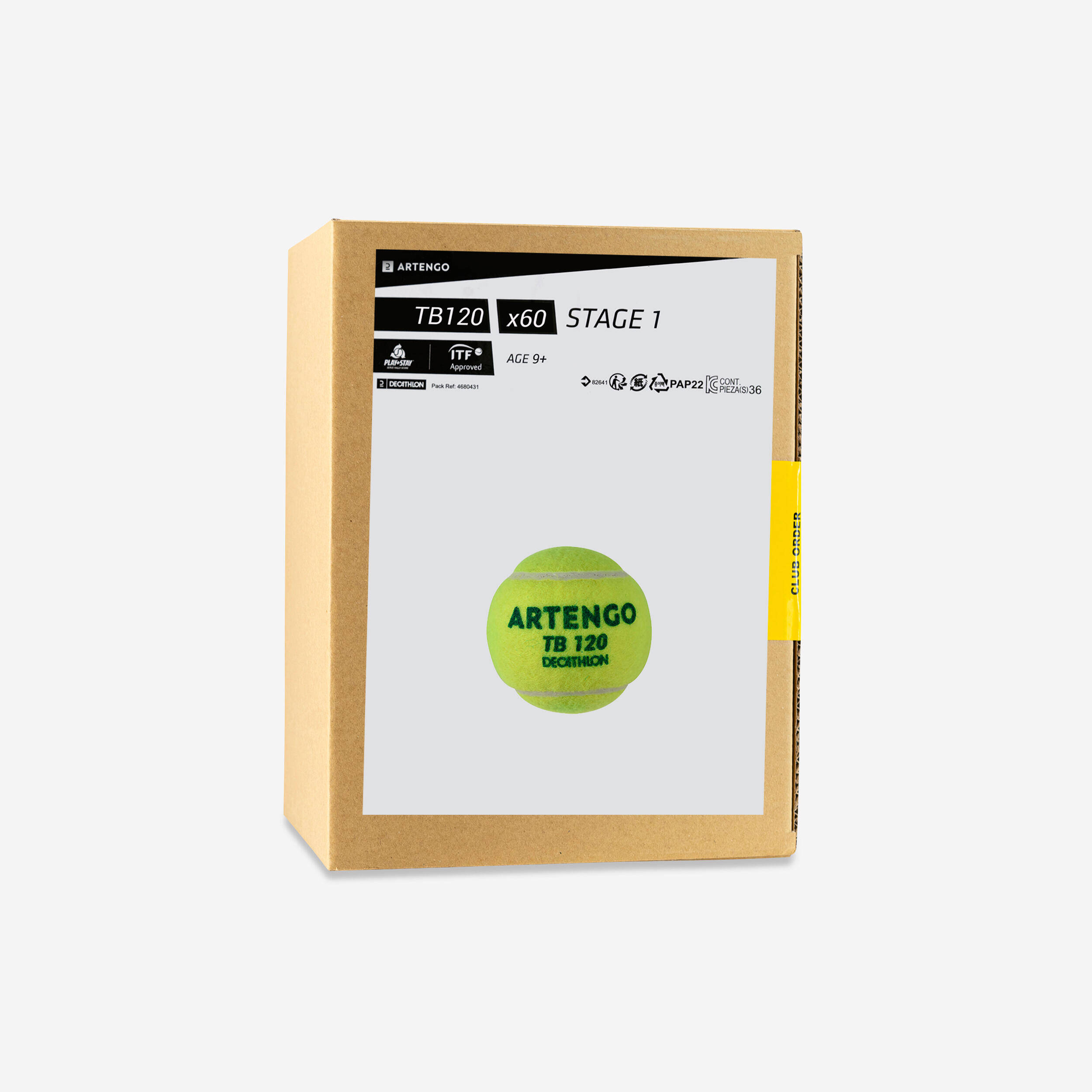Tennis Ball TB120 x 60 - Green Dot -  1