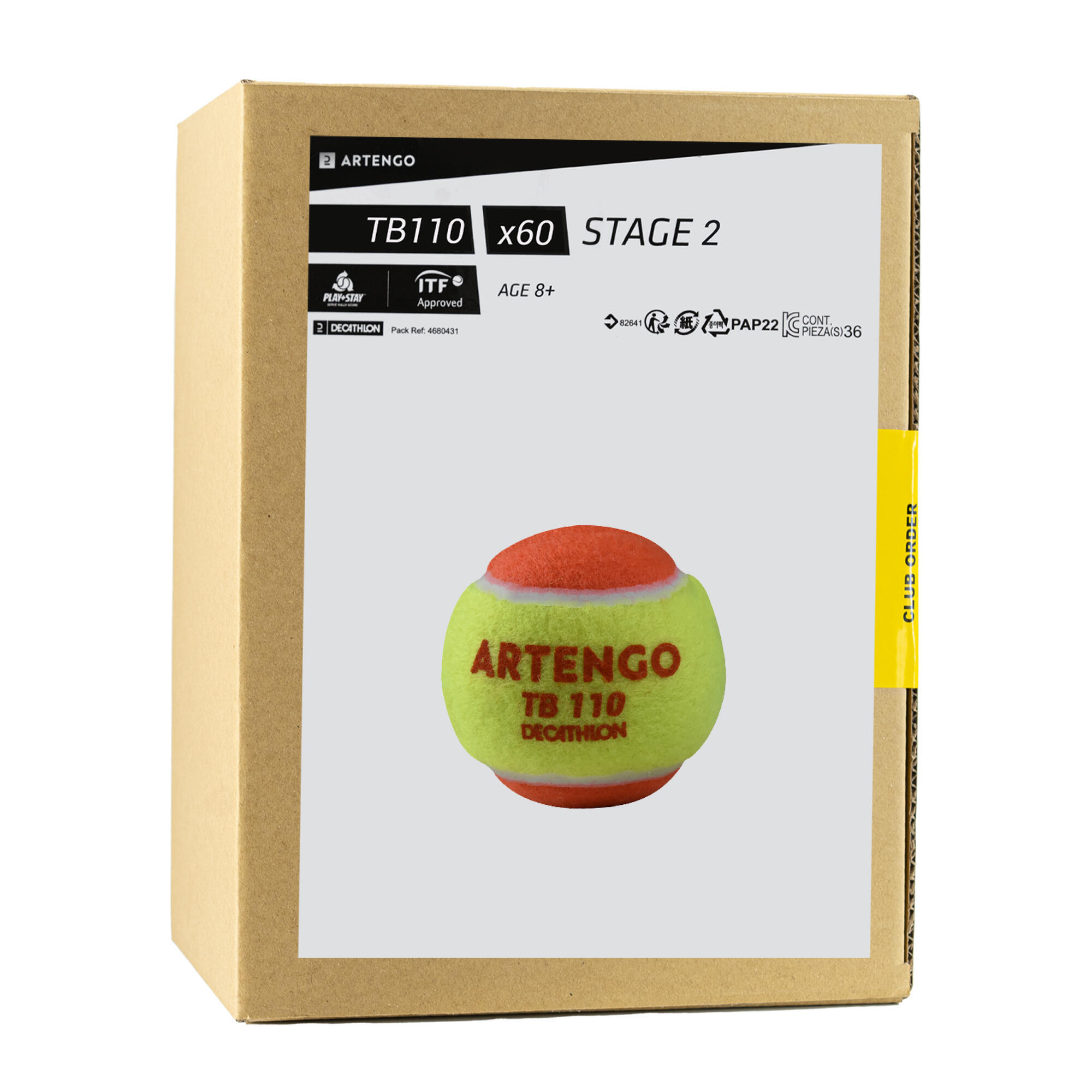 ARTENGO Tennis Balls TB110 x 60 - Orange