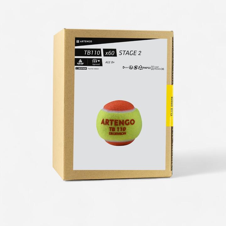 BALLE DE TENNIS TB110*60 ORANGE ARTENGO Decathlon