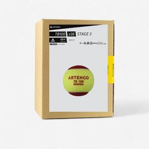 Cajón de pelotas de tenis TB100 x36 rojo