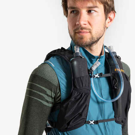 MEN'S TRAIL RUNNING SLEEVELESS WINDPROOF JACKET - BLUE