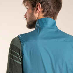 MEN'S TRAIL RUNNING SLEEVELESS WINDPROOF JACKET - BLUE