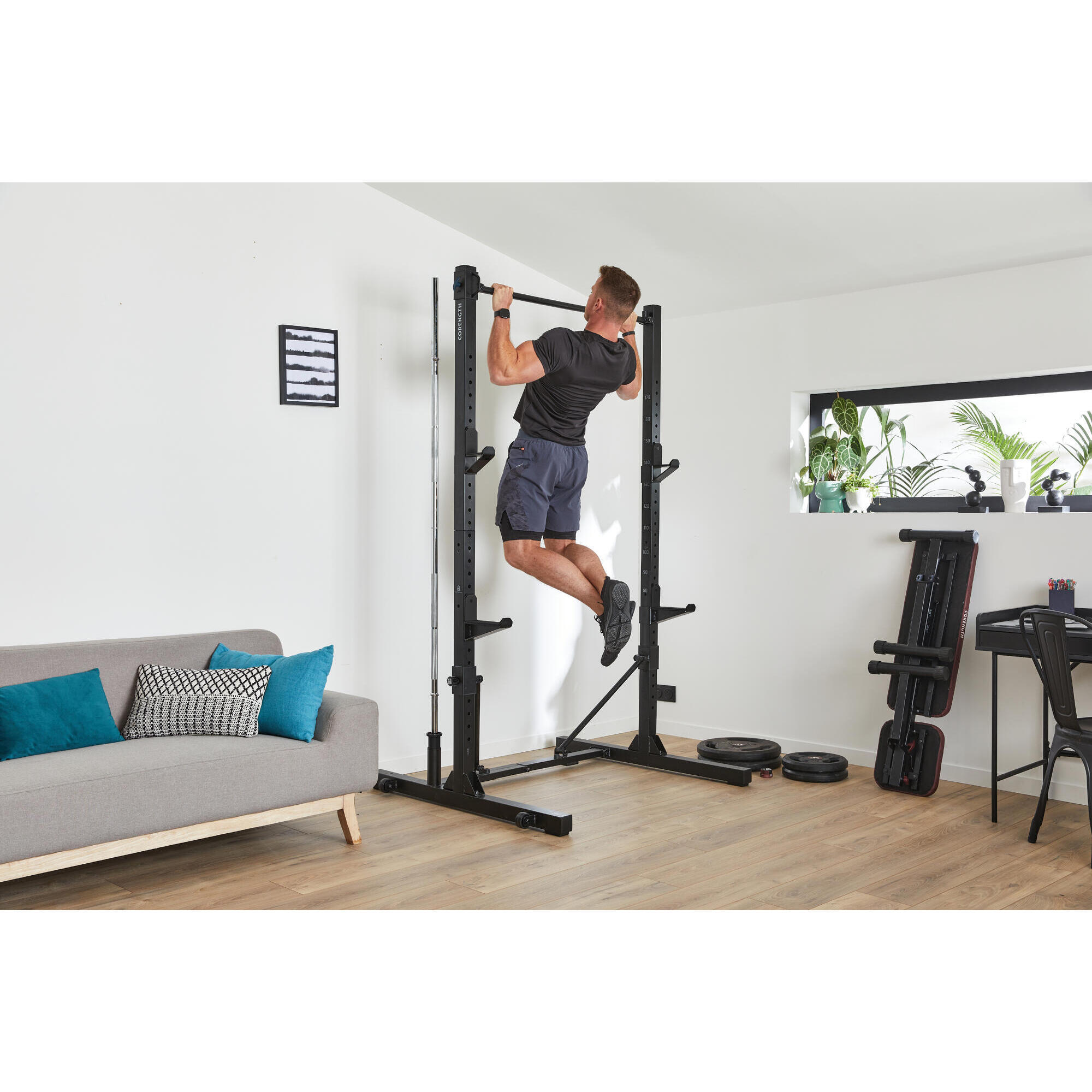 Compact opvouwbaar squat en pull up rack 500 CORENGTH Decathlon
