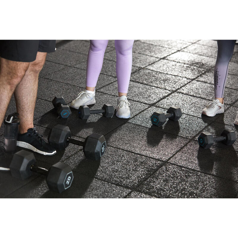 Ganteră HEX DUMBBELL Cross-training din fontă reciclată 20 kg