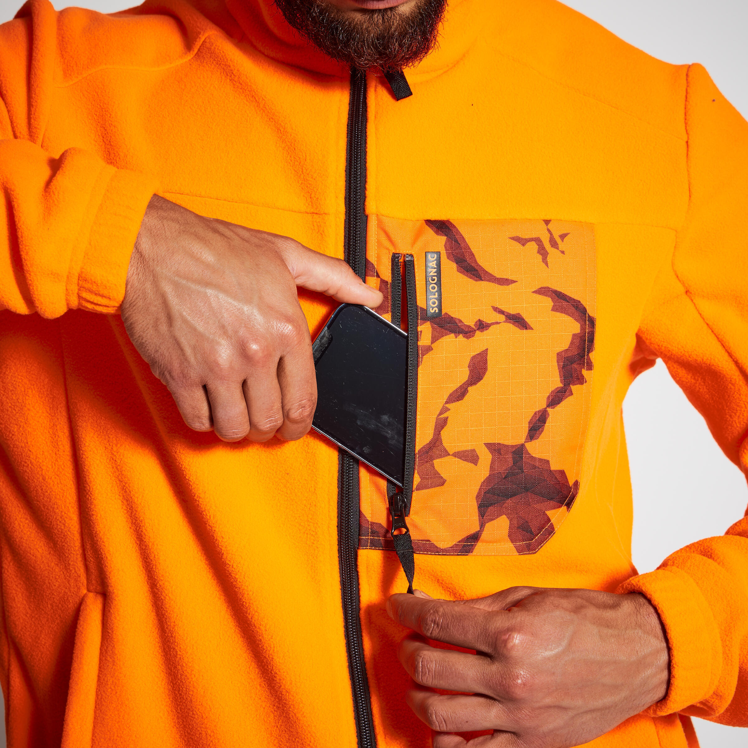 Fleecejacke 500 Jagd orange  8/13
