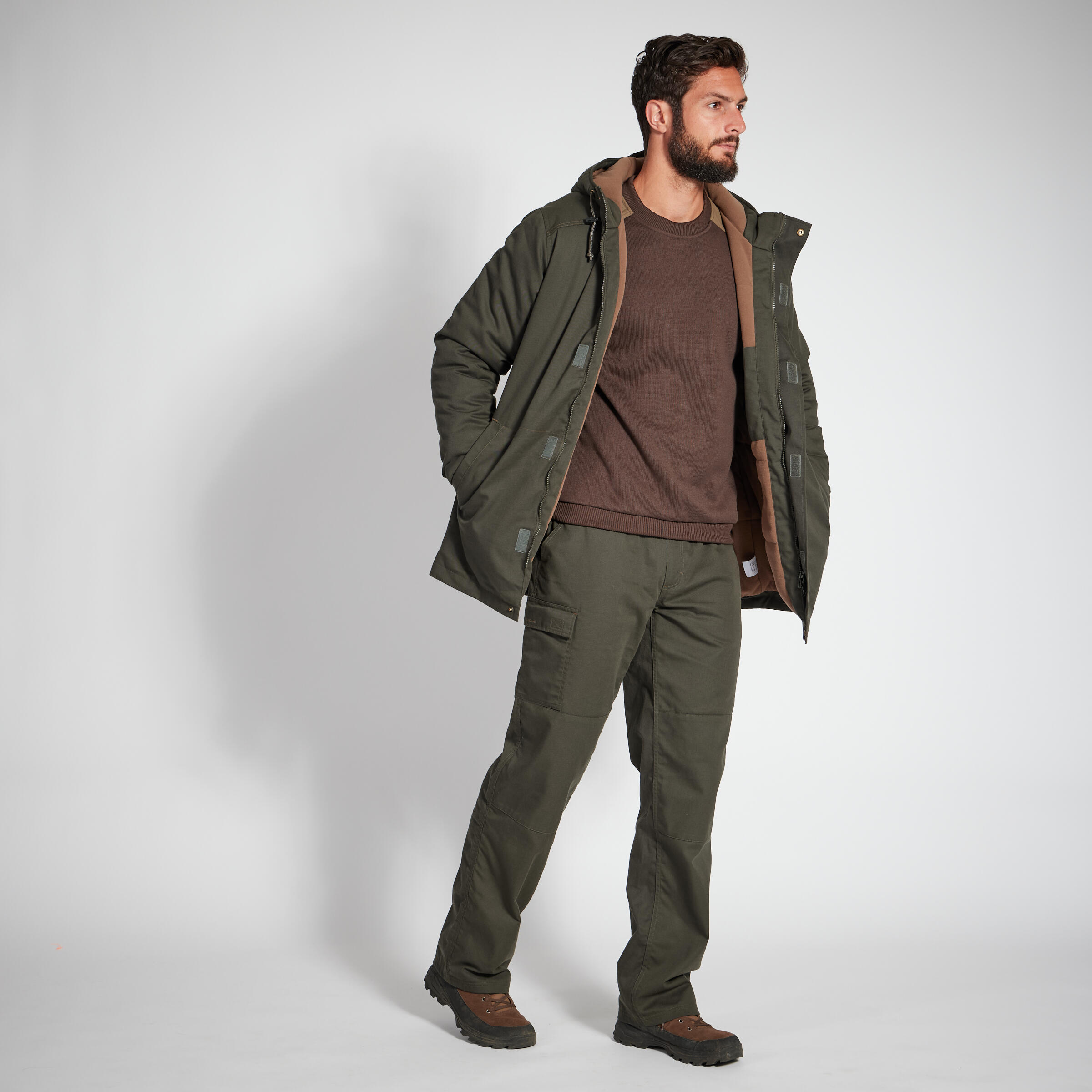 Men's Sweater - 500 Brown - SOLOGNAC