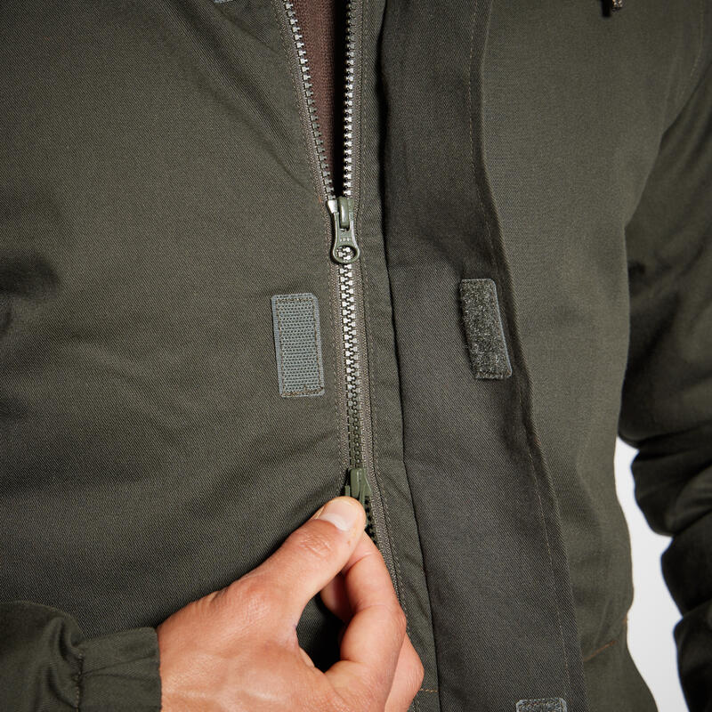 Chaqueta Solognac 100 Hombre Calida Polar Perlante Verde