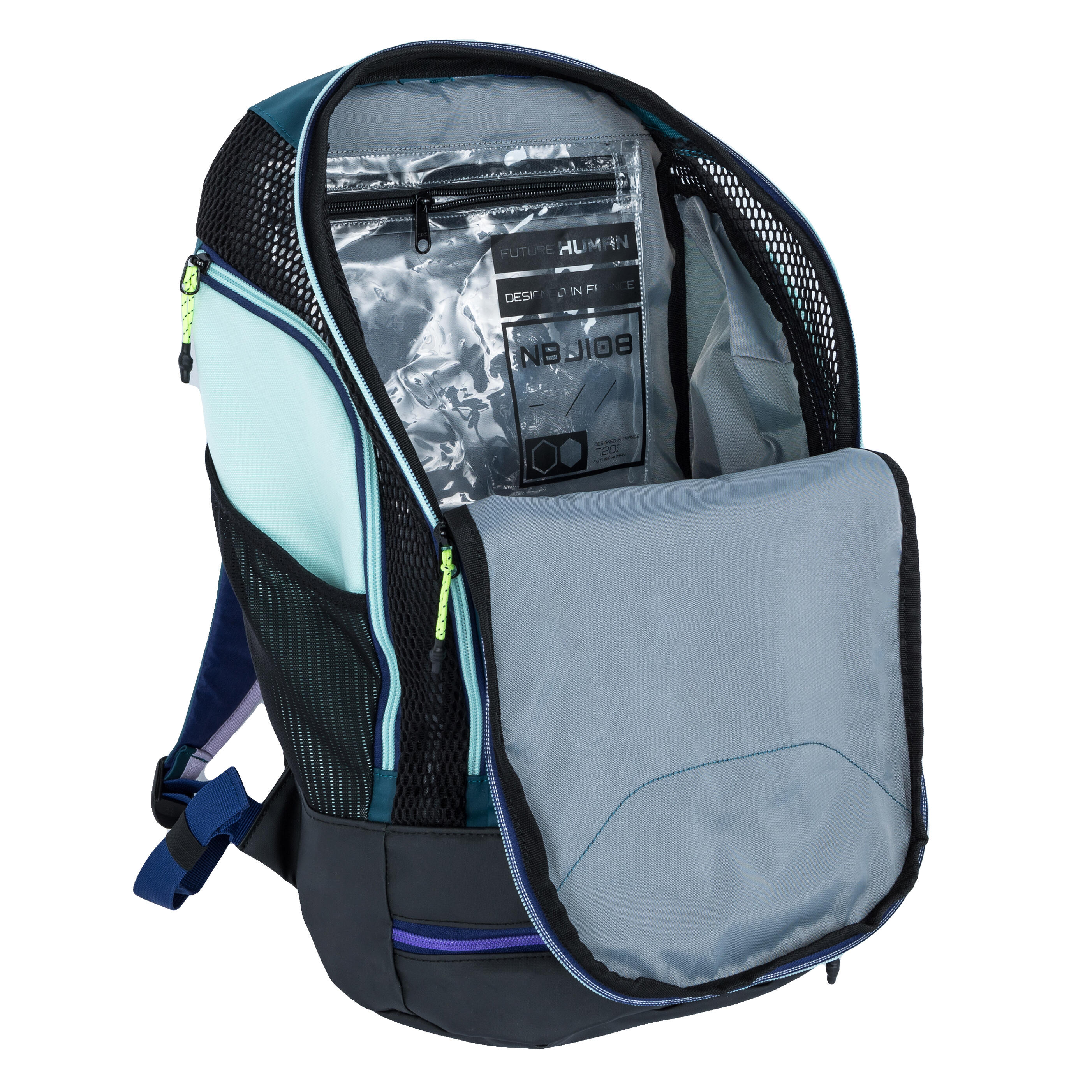Swimming backpack 27 litres 900 Blue Mauve 4/4