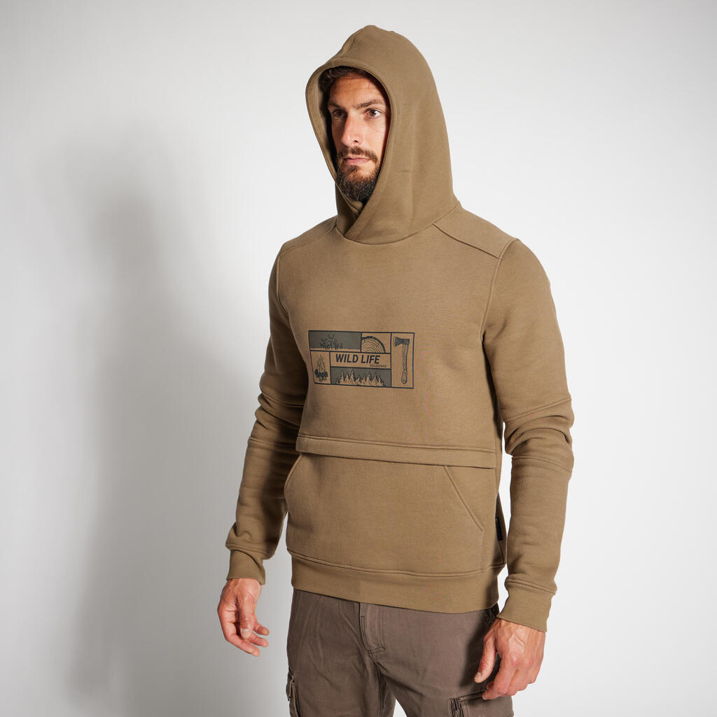 Kapuzensweater 500 khaki/camouflage 