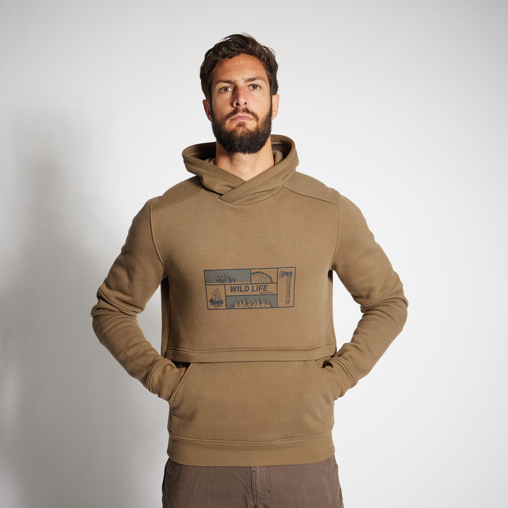 Kapuzensweater 500 khaki/camouflage 