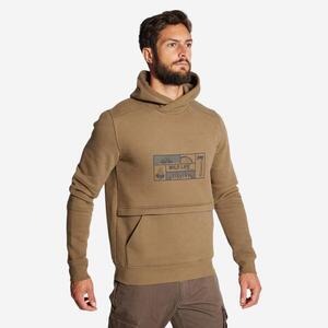 Sudadera Chaqueta Caza Solognac 500 Hombre Capucha Beis con Logo
