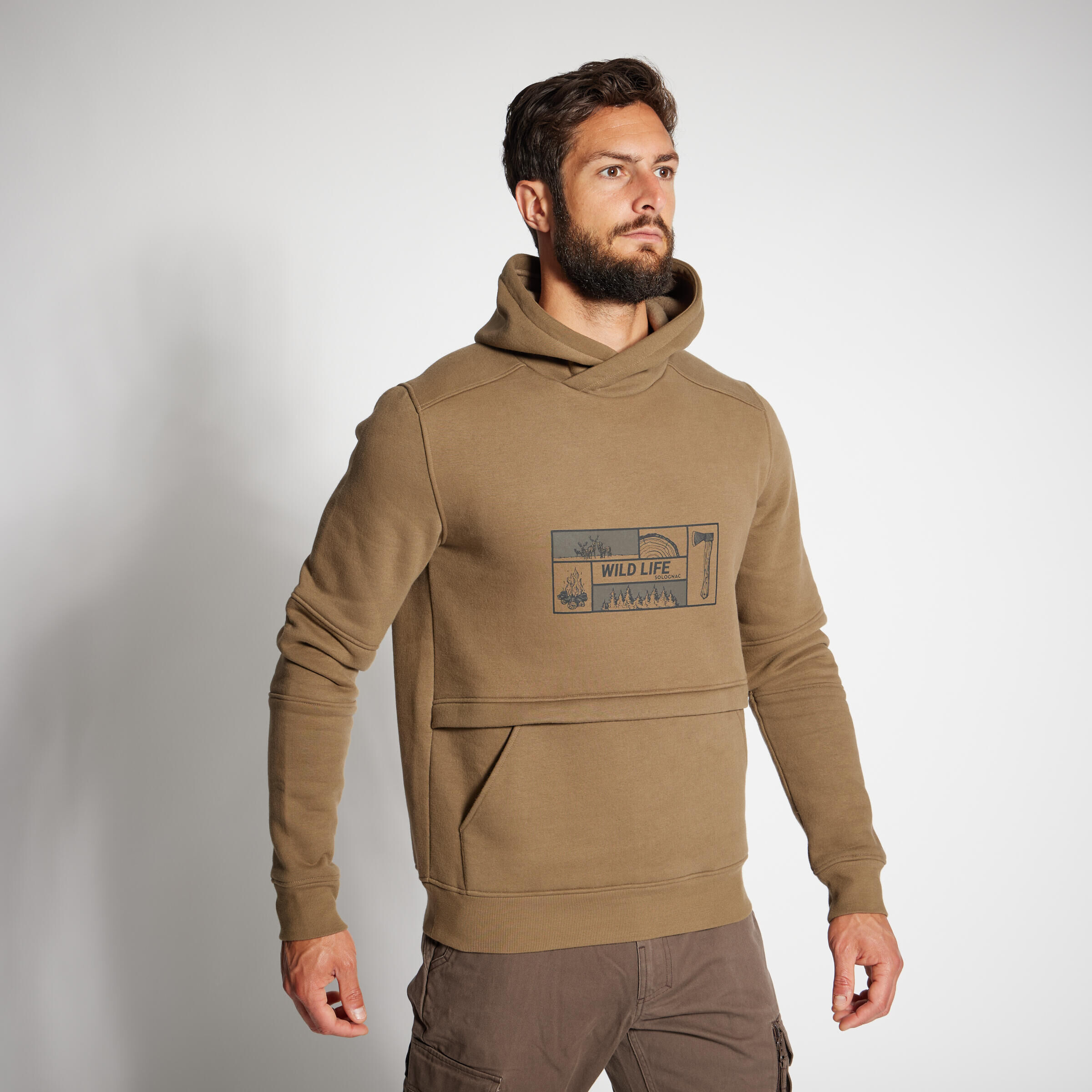 SOLOGNAC Hooded Country Sport Sweatshirt Halftone 500 Camo