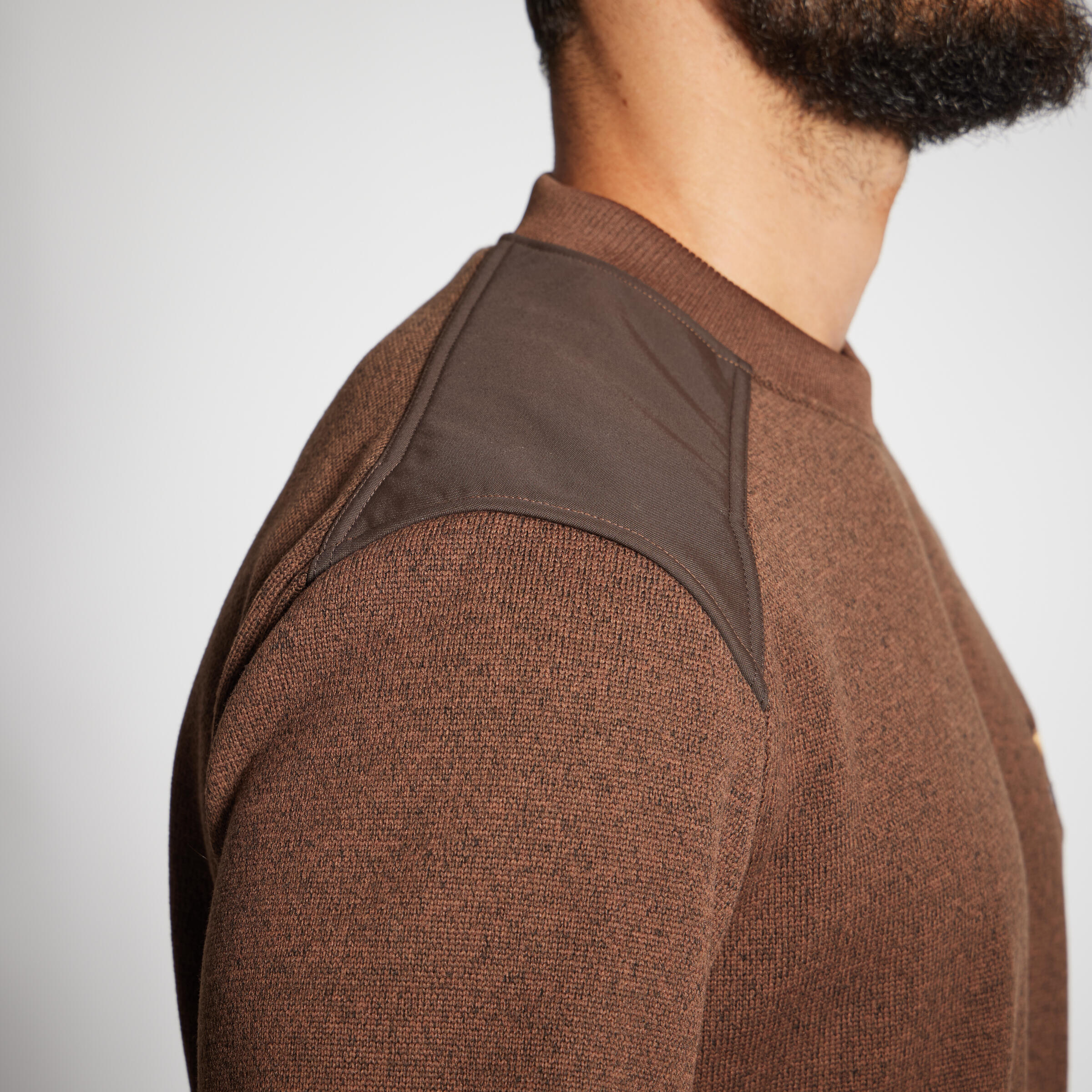 PULL 500 MARRON CHINE BRODE SANGLIER 3/5