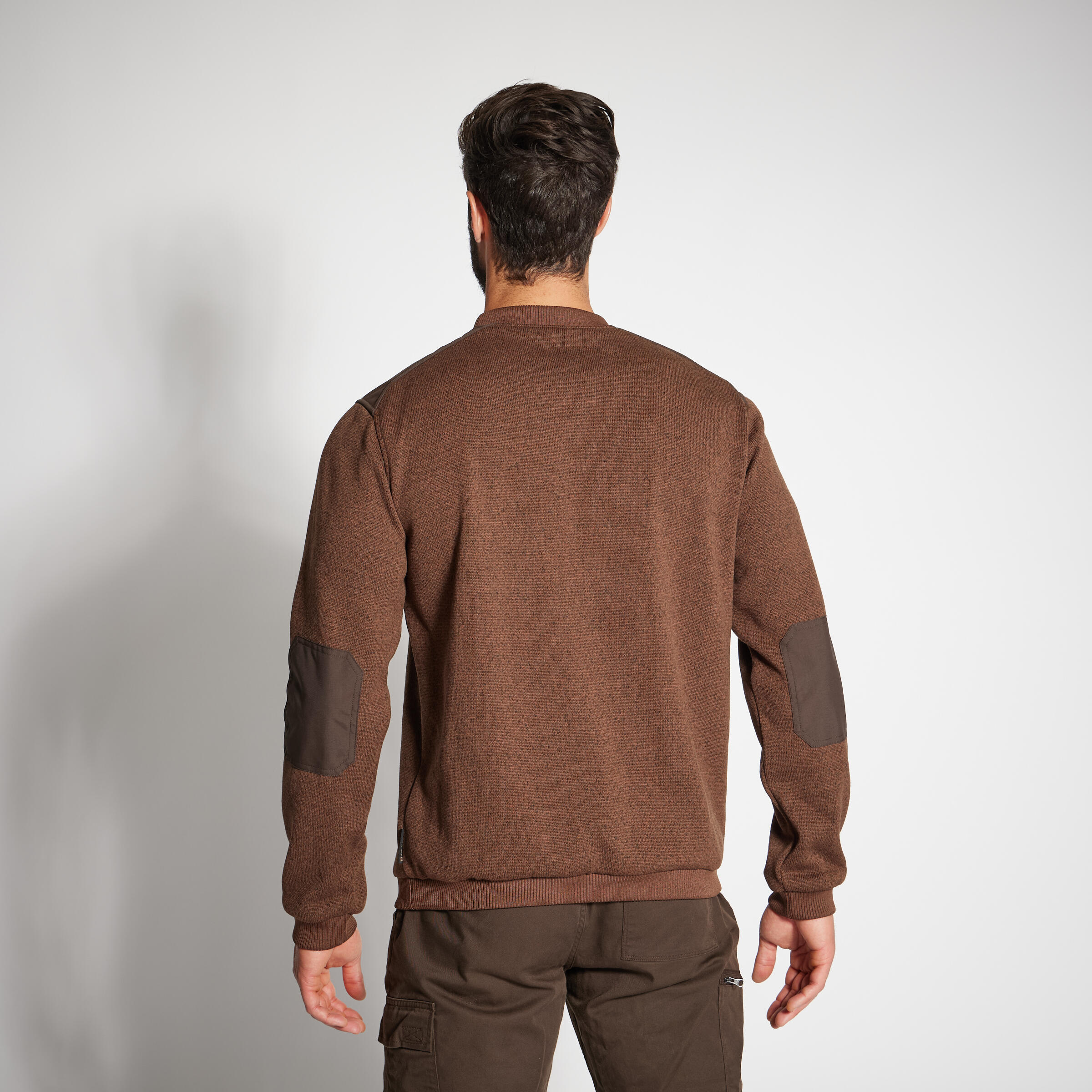 PULL 500 MARRON CHINE BRODE SANGLIER 2/5